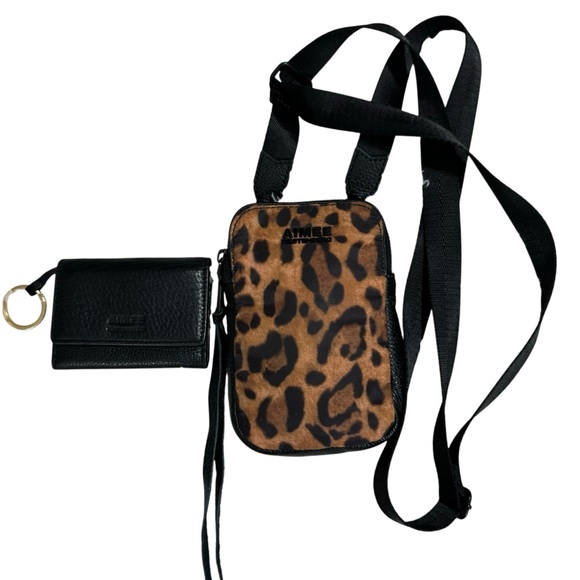 Aimee Kestenberg Handbags - Aimee Kestenberg Jungle Leopard Nylon & Leather All in One Phone Crossbody